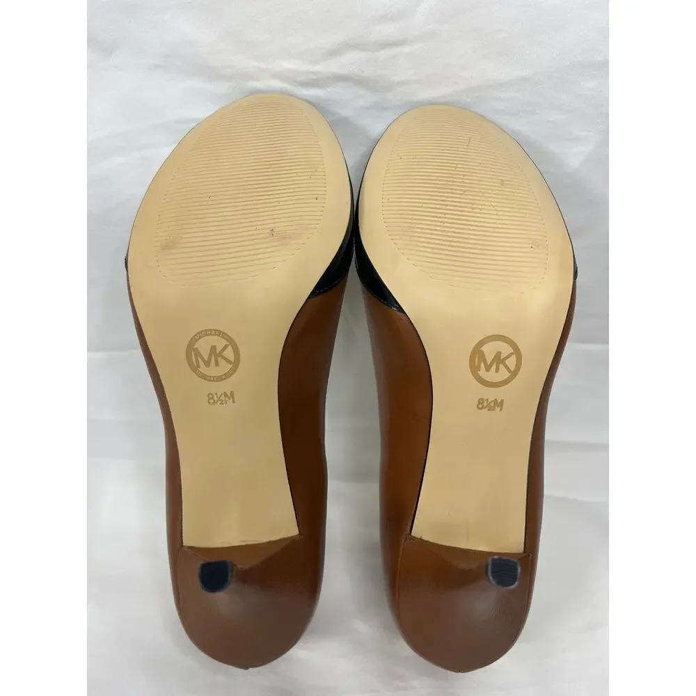 New Michael Kors Kitten Heel Leather Pumps Size 8.5